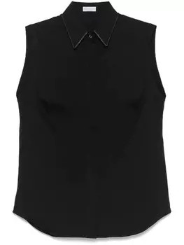 Рубашка из поплина Brunello Cucinelli Monili с цепочкой, черный