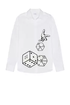Рубашка из поплина Dices Off-White, белый