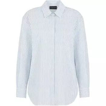 Рубашка из поплина EMPORIO ARMANI, светло-голубой
