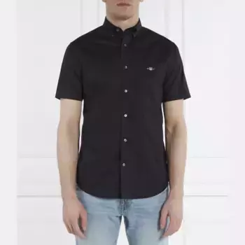 Рубашка из поплина классического кроя Gant, черный