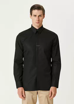 Рубашка из поплина классического кроя Givenchy, черный