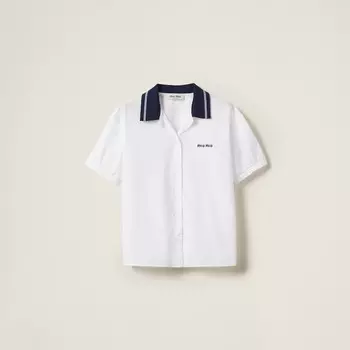 Рубашка из поплина Miu Miu, белый