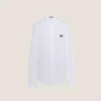 Рубашка из поплина Miu Miu, белый