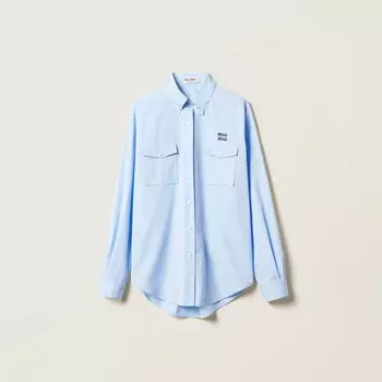 Рубашка из поплина Miu Miu, голубой