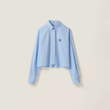 Рубашка из поплина Miu Miu, голубой