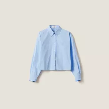 Рубашка из поплина Miu Miu, голубой