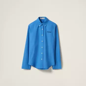 Рубашка из поплина Miu Miu, синий