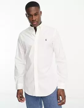 Рубашка из поплина облегающего кроя с логотипом Polo Ralph Lauren, белый