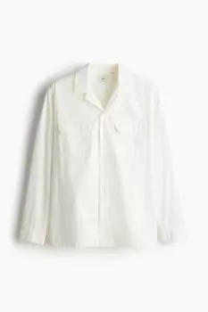 Рубашка из поплина обычного кроя H&M, белый