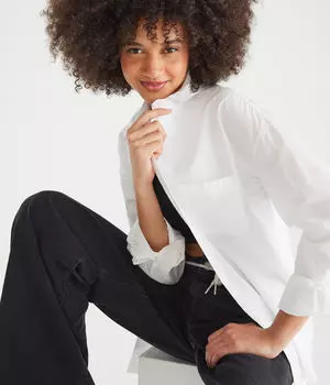 Рубашка из поплина оверсайз с длинными рукавами Aeropostale, белый