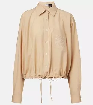 Рубашка из поплина Paula's Ibiza Anagram Loewe, Light Beige