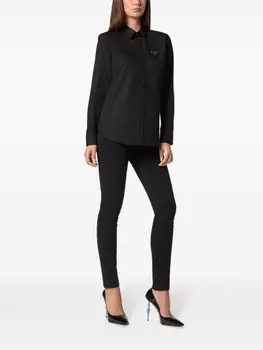 Рубашка из поплина Philipp Plein LS Iconic Plein, черный