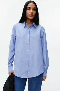 Рубашка из поплина прямого кроя H&M, белый