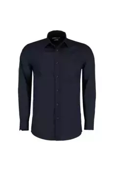 Рубашка из поплина с длинным рукавом Kustom Kit, темно-синий