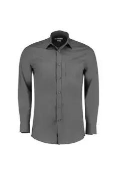 Рубашка из поплина с длинным рукавом Kustom Kit, серый