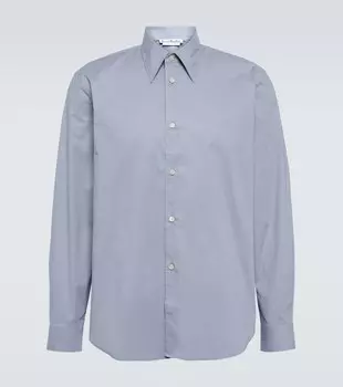 Рубашка из поплина с добавлением хлопка Acne Studios, синий