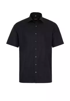 Рубашка из поплина с короткими рукавами MODERN FIT ETERNA, черный