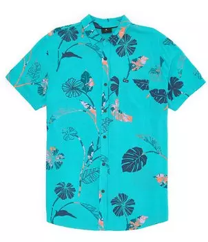 Рубашка из поплина с короткими рукавами Rip Curl Mod Tropics, синий