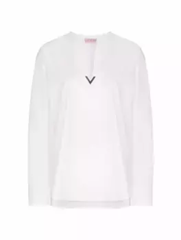 Рубашка из поплина с литерой V Valentino Garavani, белый