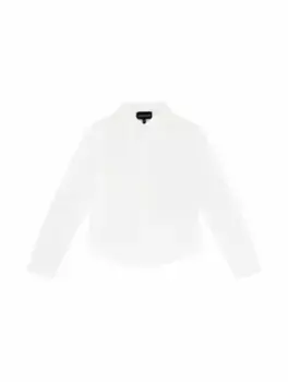 Рубашка из поплина с логотипом EMPORIO ARMANI, белый