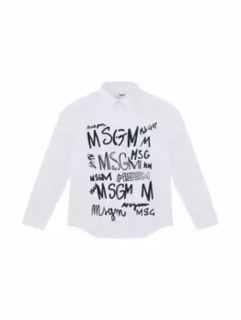 Рубашка из поплина с логотипом MSGM, белый