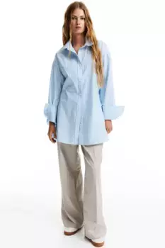 Рубашка из поплина с открытой спиной H&M, синий