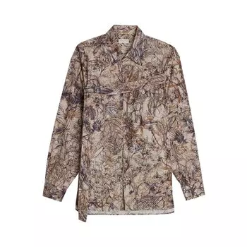 Рубашка из поплина с принтом Dries Van Noten, Фиолетовый
