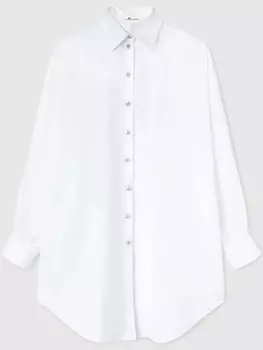 Рубашка из поплина с пуговицами-драгоценностями от Ermanno Scervino, белый