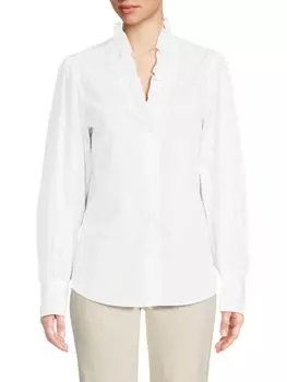 Рубашка из поплина с рюшами Karl Lagerfeld Paris, белый