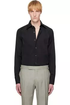Рубашка из поплина slim fit Tom Ford, черный