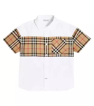 Рубашка из поплина в клетку burberry Burberry Kids, мультиколор