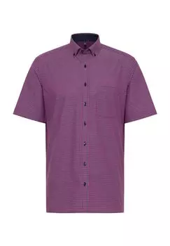 Рубашка из поплина в клетку MODERN FIT ETERNA, красный