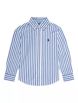 Рубашка из поплина в полоску POLO RALPH LAUREN KIDS, синий