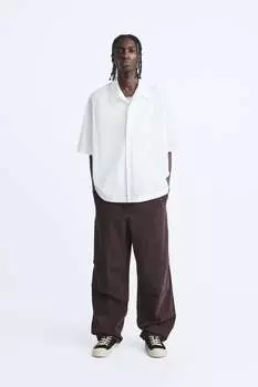 Рубашка из поплина Zara, белый