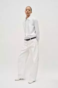 Рубашка из поплина ZARA, белый