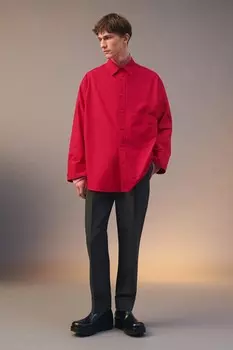 Рубашка из поплина ZARA, фуксия