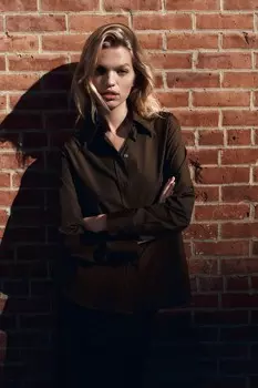 Рубашка из поплина ZARA, шоколад