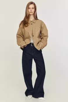 Рубашка из практичного хлопка H&M, бежевый