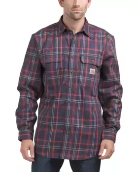 Рубашка из прочного гибкого твила Carhartt, темно-синий/красный