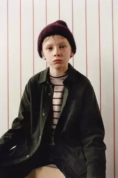 Рубашка из простой фланели ZARA, темный хаки