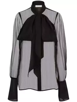 Рубашка из прозрачного шелка от Nina Ricci, черный