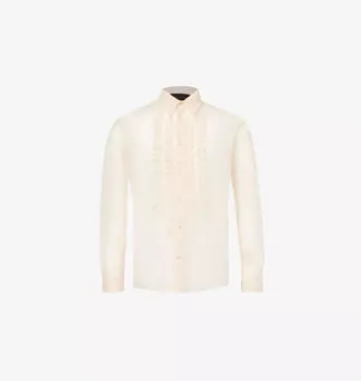 Рубашка из прозрачного тюля с оборками Simone Rocha, цвет nude