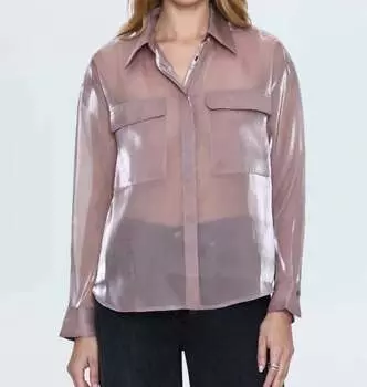 Рубашка из прозрачной органзы Miranda цвета сахарной сливы PISTOLA, цвет sugar plum