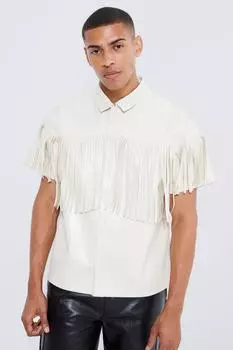 Рубашка из пу бахильки Boohoo, экру