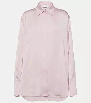 Рубашка из пудрового атласа Jil Sander, розовый