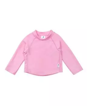 Рубашка из рашгаурда с длинными рукавами для маленьких девочек green sprouts, розовый