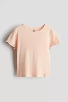 Рубашка из ребристого джерси H&M, оранжевый