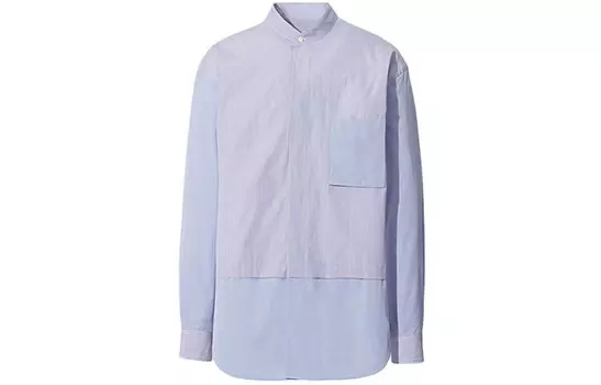 Рубашка из серии коллаборации Jil Sander FW20, цвет: пудрово-голубой Uniqlo, розовый/голубой