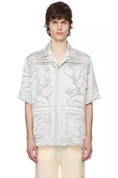 Рубашка из серого шелка Sacred Stone Casablanca