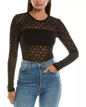 Рубашка из сетчатой джинсовой ткани FRAME FRAME Denim, черный